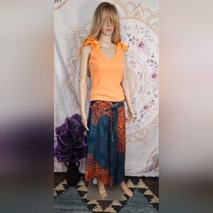 Like New Bangkok Pants Women's Multicolor Patterned Boho Hippie Skirt O/S